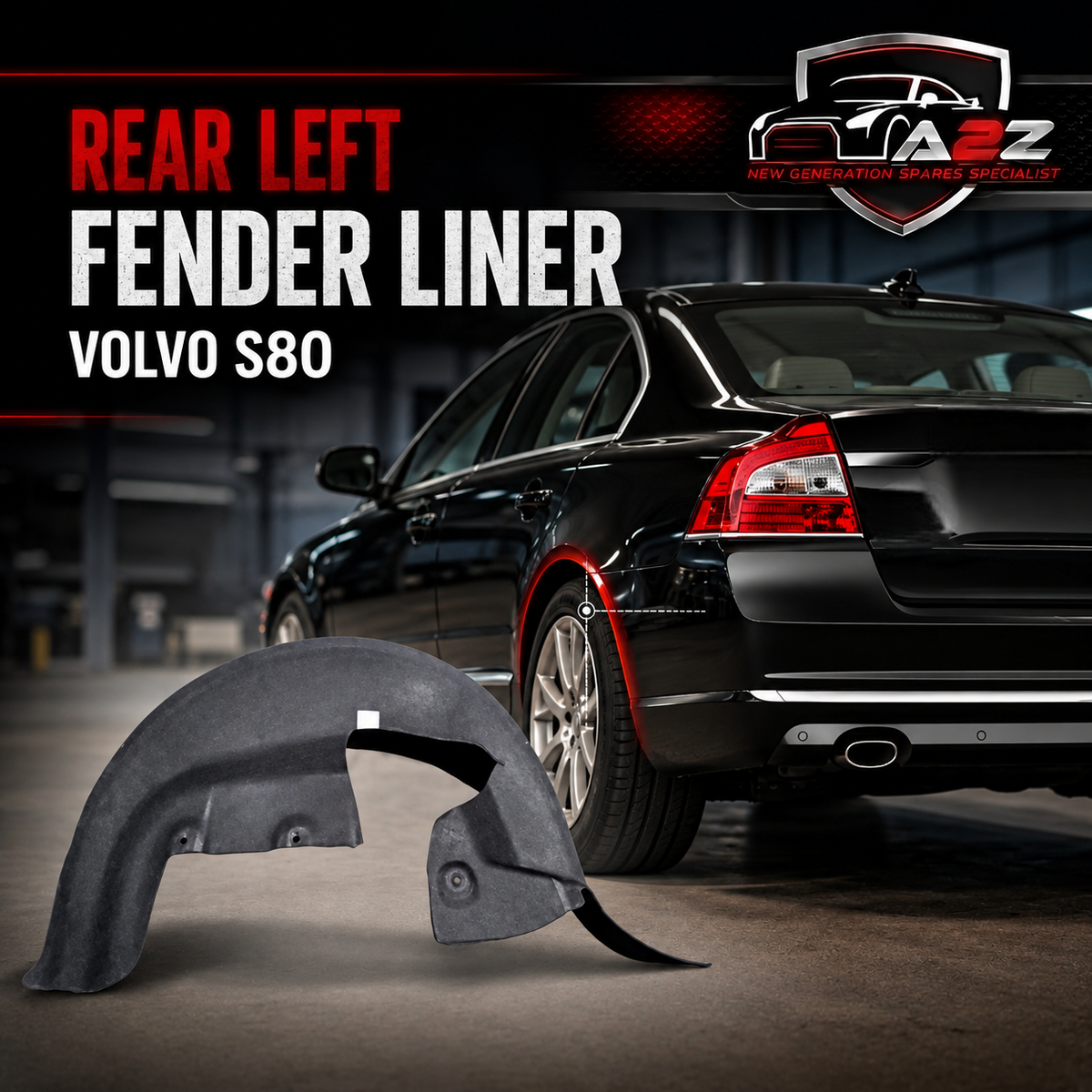 Rear Left Fender Liner 30661129 Compatible With VOLVO S80 Tag-FEV-29