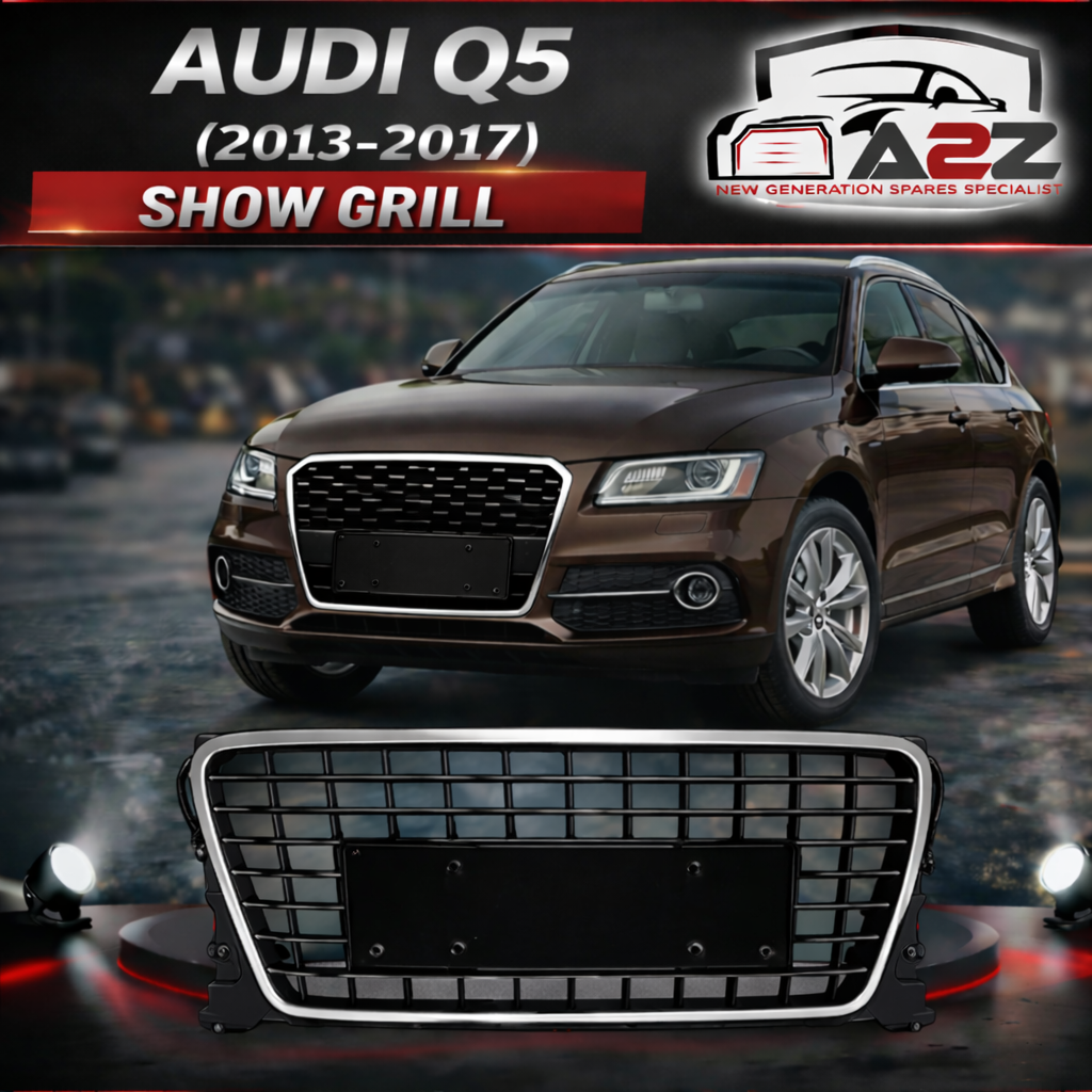 Show Grill Compatible With  Audi Q5 (2013-2017) AMG Silver Chrome Tag No.147