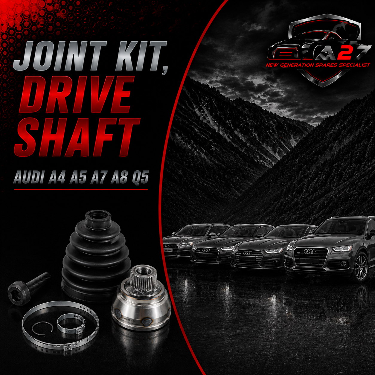 Joint Kit, Drive Shaft 8K0498099 8K0498099C 8K0498099CX 8K0498099D 8K0498099DX Compatible With Audi A4 A5 A7 A8 Q5
