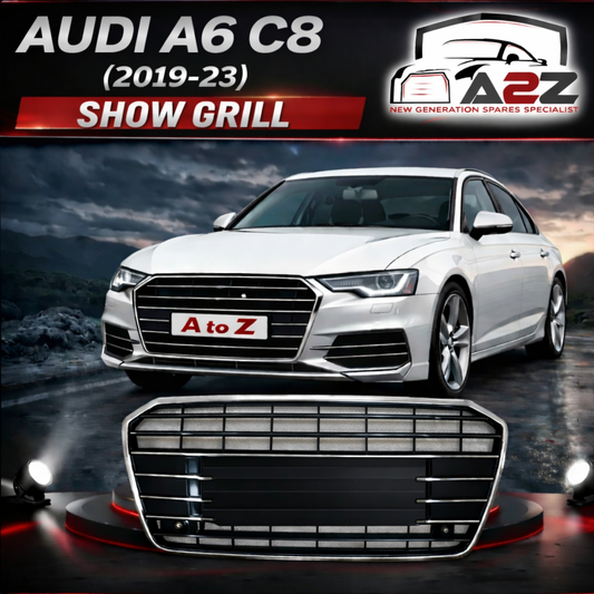 Show Grill Compatible With  Audi A6 C8(2019-23) Original Black Chrome Tag No.72