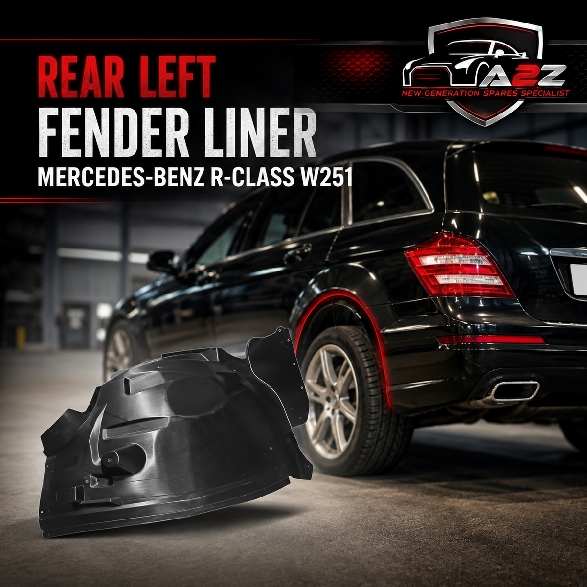 Rear Left Fender Liner A2518841722 2518841722 Compatible With MERCEDES-BENZ R-CLASS W251 Tag-FEM-37