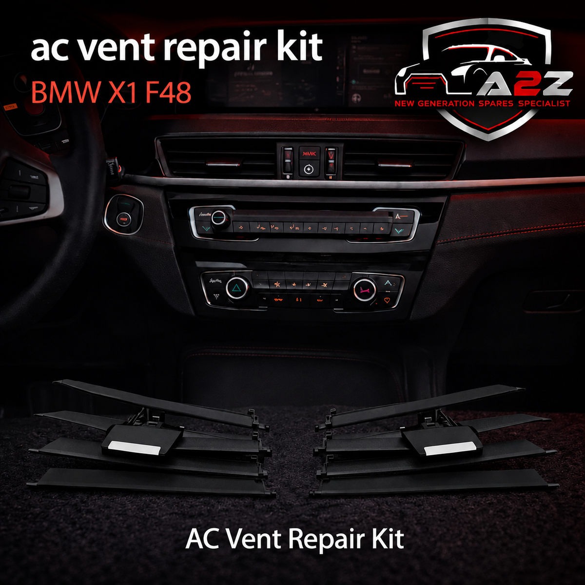 Center AC Conditioner Air Vent Grill Outlet Tab Clip Repair Kit 2Pcs 64229292741 Compatible With BMW X1 F48 Tag-ACR-29