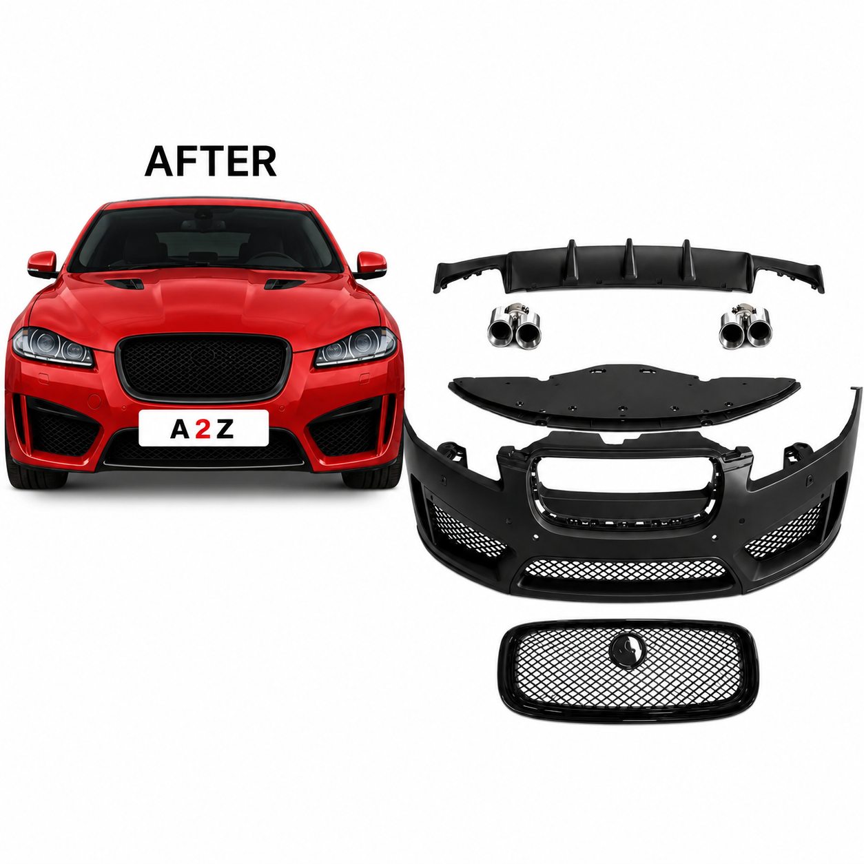 Conversion Bumper Body Kit Compatible With Jaguar Xf Xfs 2011-2015 Upgrade To Xfr Xfr-s Style (Shipping Cost Not Included In Price)