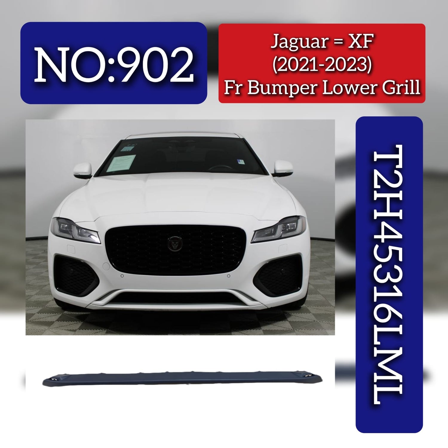 Front Bumper Lower T2H45316LML Compatible With Jaguar XF (2021-2023) Tag No.902
