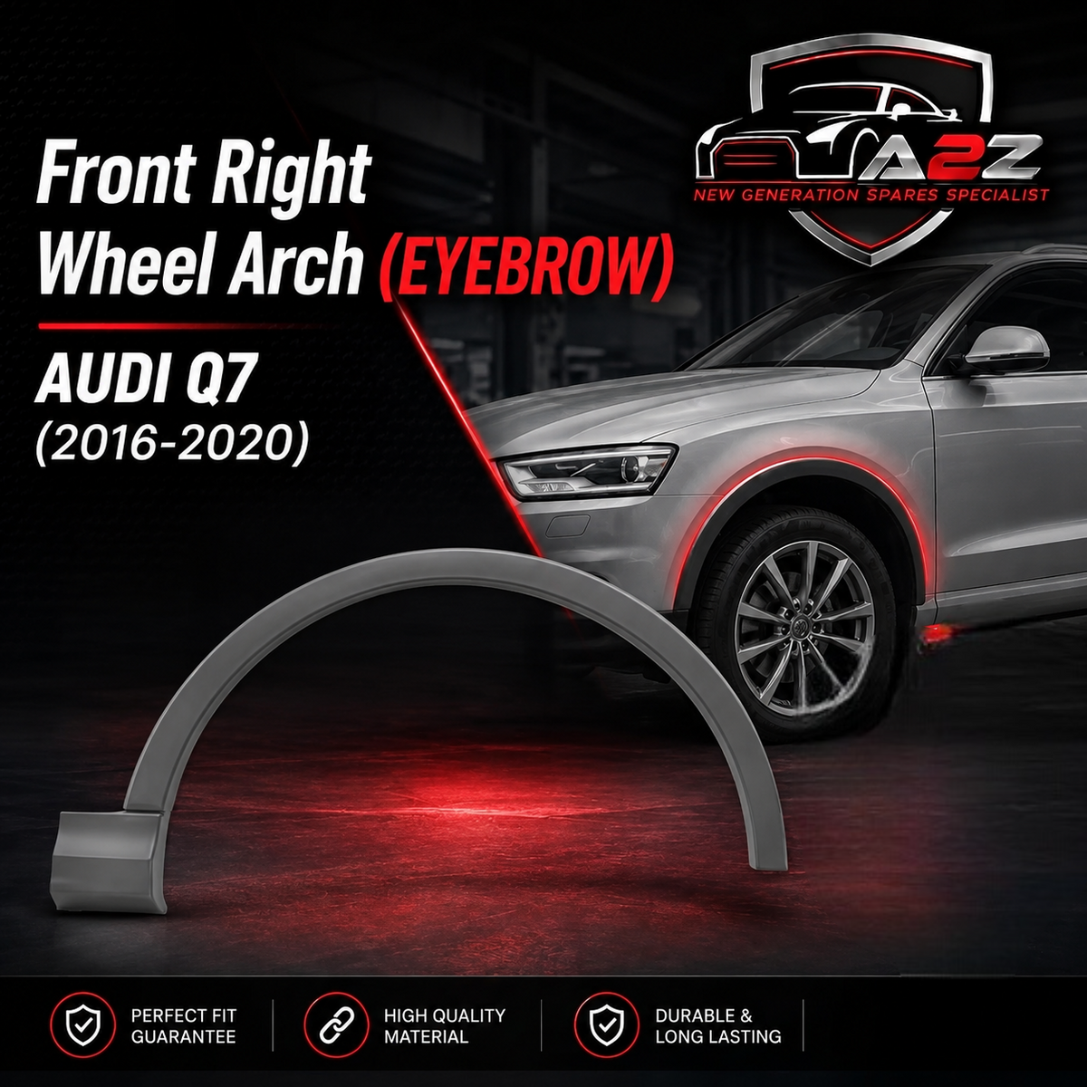 Front Right Wheel Arch (EYEBROW) 4M0853718J Compatible With AUDI Q7 4M (2016-2020) Tag No.90