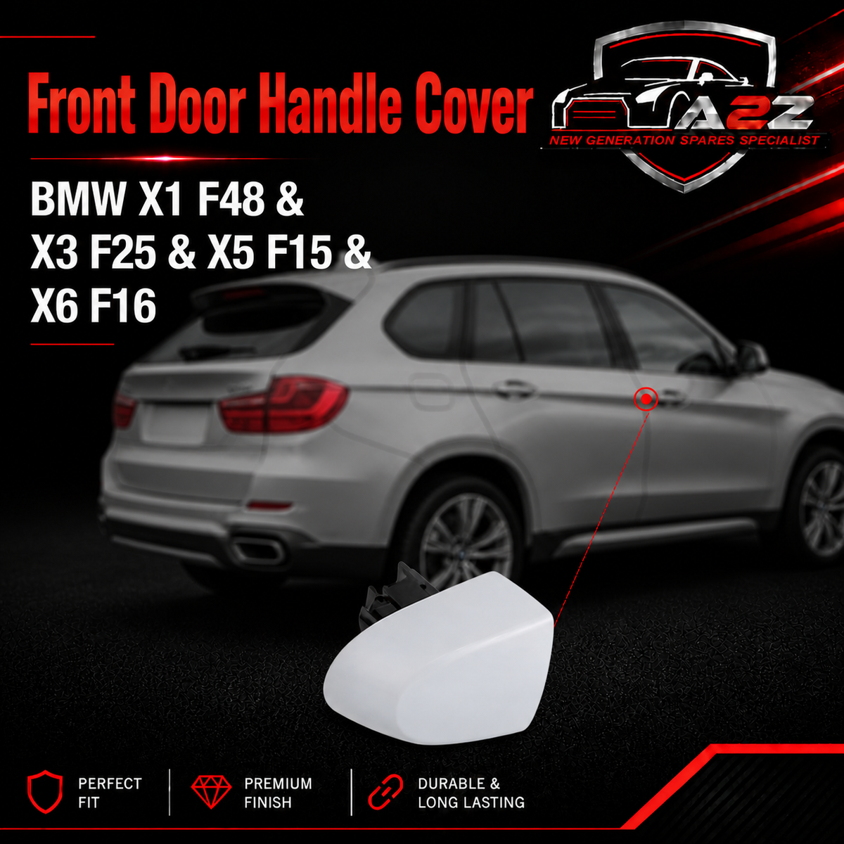 Front Handle Cover Right 51217162432 & Left 51217162431 Compatible With BMW X1 F48 & X3 F25 & X5 F15 & X6 F16