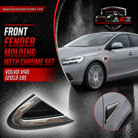 Front Fender Molding With Chrome Set Left 31416469 & Right 31416470 Compatible With Volvo V40 (2013-19)