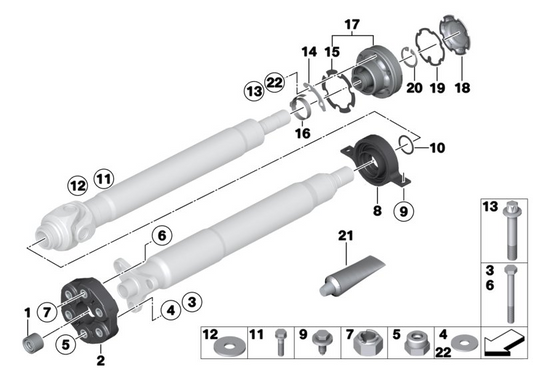 Prop Shaft Centre Support Bearing Mount 26127521856 Compatible With BMW 5 Series E60 & 6 Series E63 & 6 Series Convertible E64