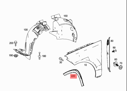 Front Right Wheel Arch (EYEBROW) A2928856622 2928856622 Compatible With MERCEDES BENZ GLE W292 (2015-2018) Tag No.62