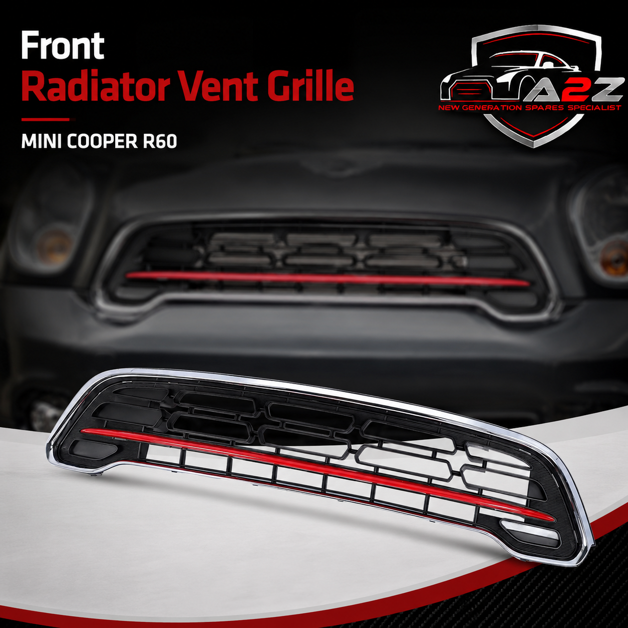 Front Radiator Vent Grille 51139812862 Compatible With MINI COOPER R60