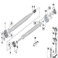 Drive Shaft Center Support Bearing Mount 26127558745 Compatible With BMW X3 F25 & X5 E70 F15, F85 & X6 E71, E72 F16, F86