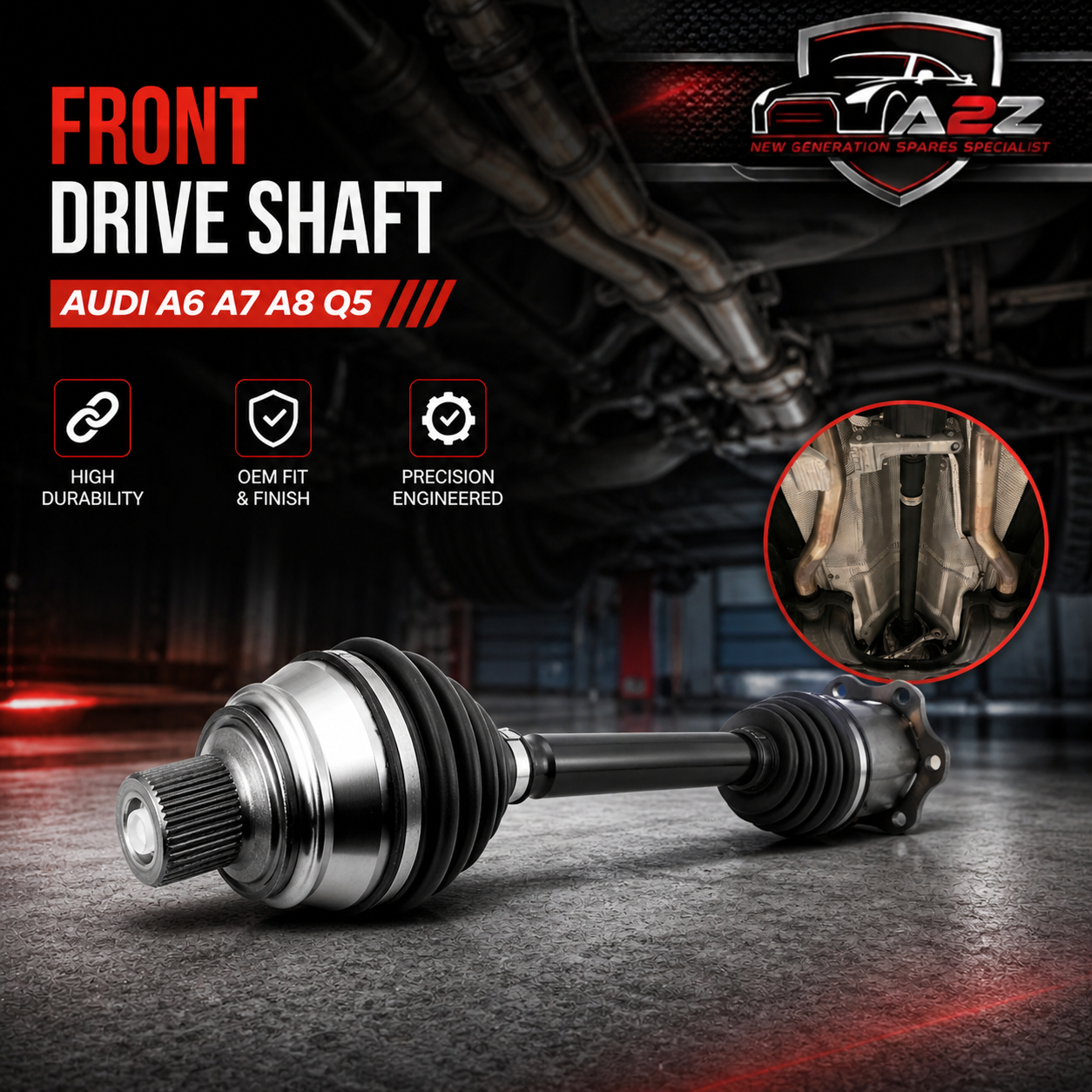 Front CV (Constant Velocity) Drive Shaft 4G0407271F Copmpatible With Audi A6 A7 A8 Q5 / SQ5