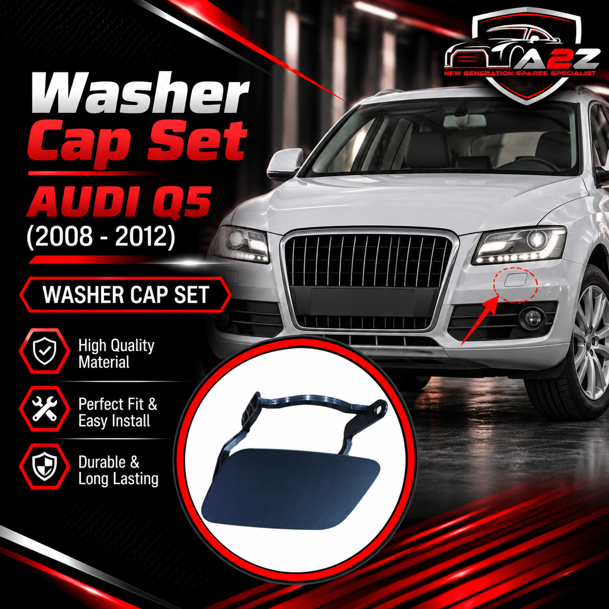 WASHER CAP SET 8R0955275B	L.H 8R0955276  R.H Compatible With AUDI Q5 (2008-2012) Tag No.97