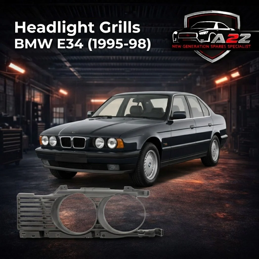 Headight Grills Left 51131944137 & Right 51131944138 Compatible With BMW 5 Series E34 (1995-98)