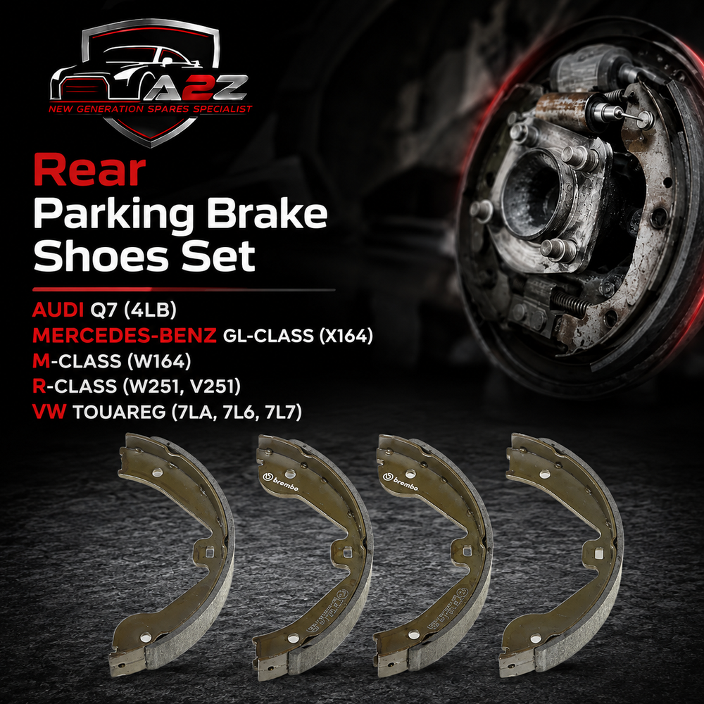 Rear Parking Brake Shoe Set 1644200620 7L698525 Compatible With  AUDI Q7 (4LB) & MERCEDES-BENZ GL-CLASS (X164) & M-CLASS (W164) & R-CLASS (W251, V251) & VW TOUAREG (7LA, 7L6, 7L7)