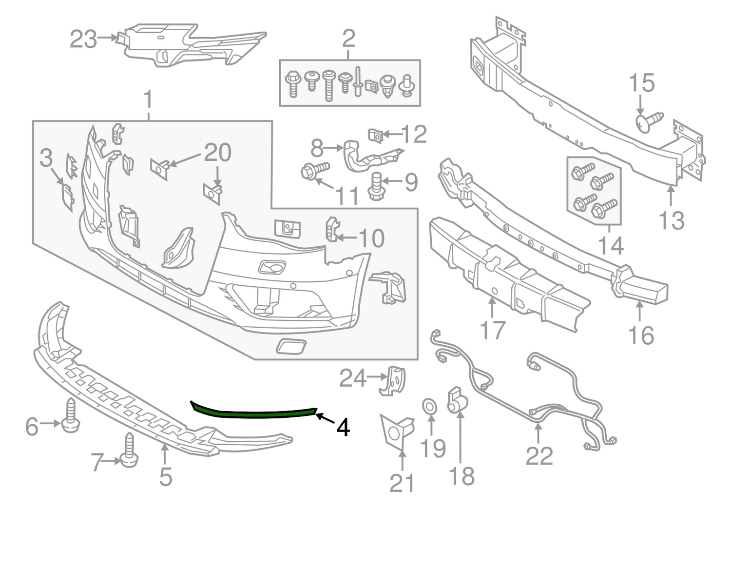 Front Bumper Chrome  Left 8V5807533 & Right 8V5807534 Compatible With  AUDI A3 Convertible (8V7, 8VE) | A3 / S3 (2013-2015) Tag No.158