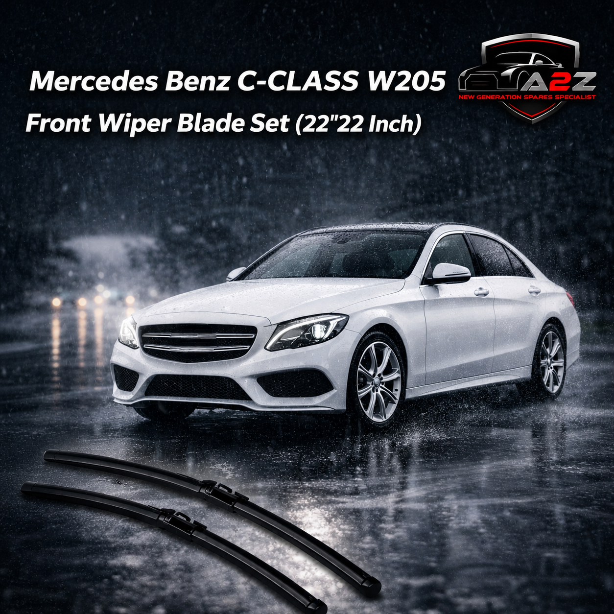 Front Wiper Blade Set (22'22 Inch) Compatible with Mercedes Benz C-CLASS W205 & GLC X253 Tag-WBF-29
