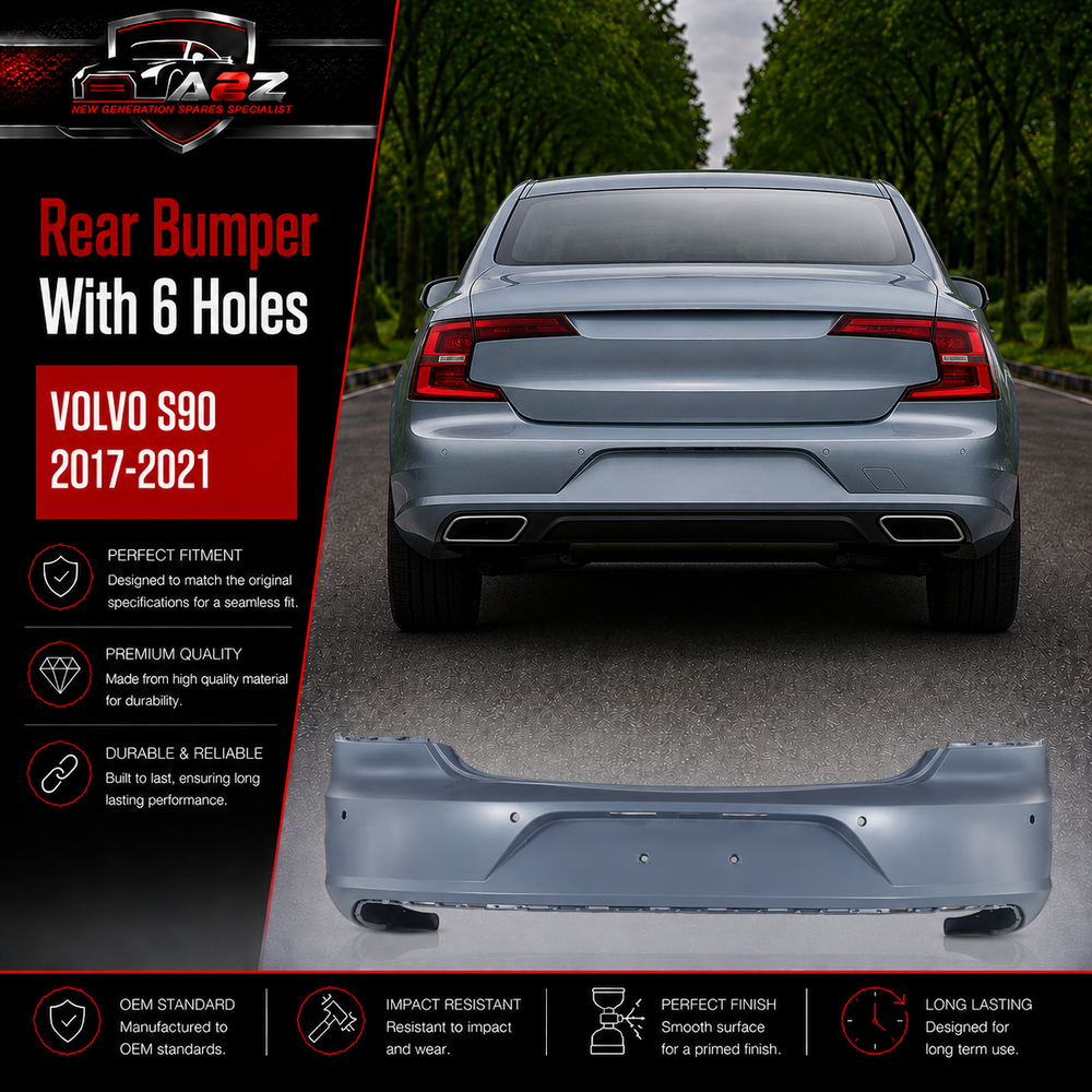 Rear Bumper With 6 Holes 40005356 Compatible With VOLVO S90 2017-2021 Tag-406B