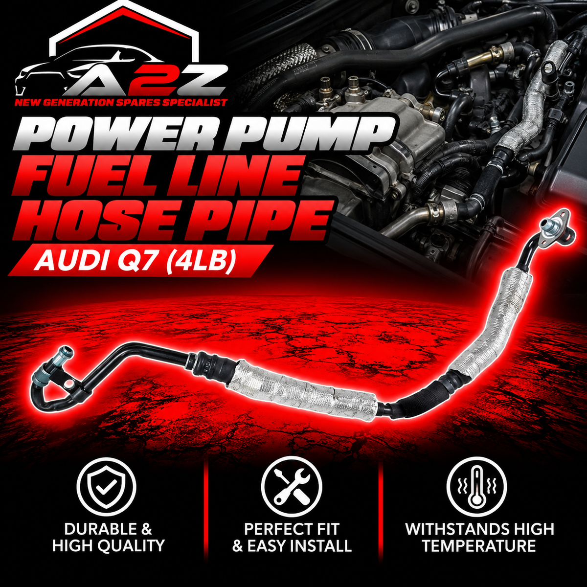 Power Pump Fuel Line Hose Pipe 7L8422893BN Compatible With  AUDI Q7 (4LB) Tag No.642