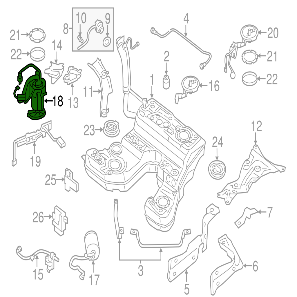 Fuel Pump Assembly 4H0906089A 4H0906091H Compatible With AUDI A8 D4 (4H2, 4H8, 4HC, 4HL) Tag No.67
