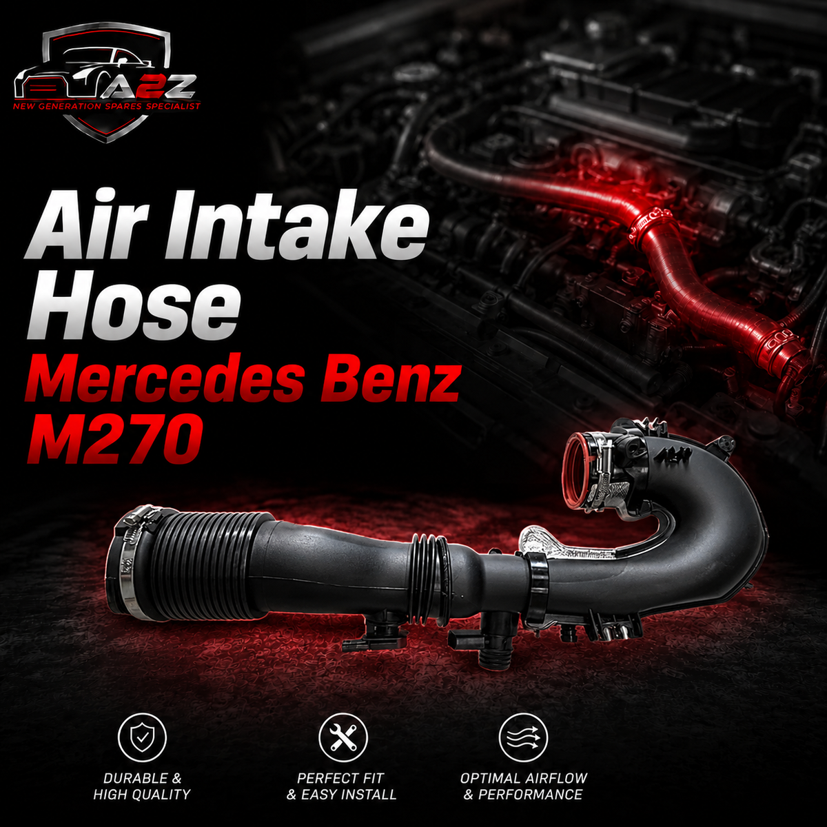 Air Intake Hose 2700900329 2700900629 2700901029 A2700900329 A2700900629 A2700901029 Compatible With Mercedes Benz M270