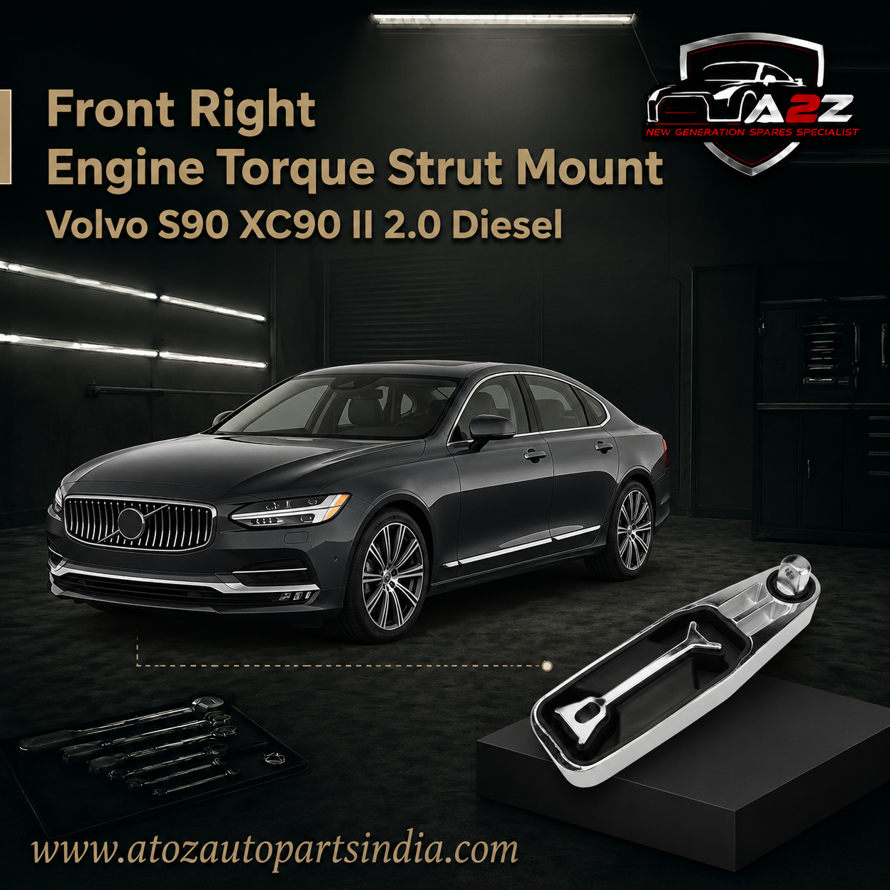 Front Right Engine Torque Strut Mount 31430195 Compatible With Volvo S90 XC90 II 2.0 Diesel