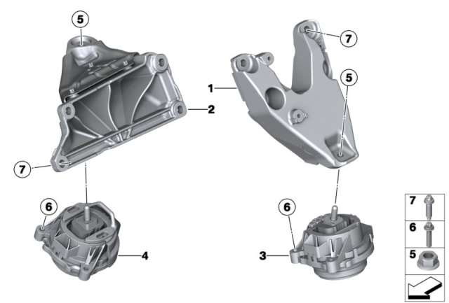 Front Engine Mount Set Compatible With BMW X3 F25 (PETROL) Engine Mount Left 22116785711 & Right 22116785712