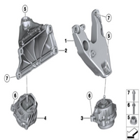 Front Engine Mount Set Compatible With BMW X3 F25 (PETROL) Engine Mount Left 22116785711 & Right 22116785712