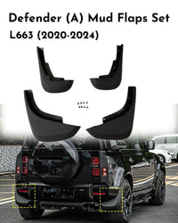 Mud Flaps Set (Set Of 4) Compatible With Land Rover L663 Defender(A) 2020-2024
