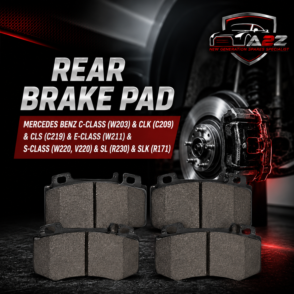 Rear Brake Pad 2374502 0044200520 Compatible With MERCEDES BENZ C-CLASS (W203) & CLK (C209) & CLS (C219) & E-CLASS (W211) & S-CLASS (W220, V220) & SL (R230) & SLK (R171)