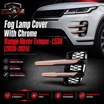 Fog Lamp Cover With Chrome Right LR114728 & Left LR114729 Compatible With Land Rover Range Rover Evoque - L538 (2020-2024) Tag No.611 (2020-2024)