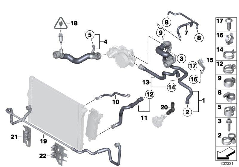 Coolant Hose Pipe 17127575427 Compatible With BMW 7 Series (F02,F07), 5 Series (F10) Tag No.907