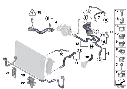 Coolant Hose Pipe 17127575427 Compatible With BMW 7 Series (F02,F07), 5 Series (F10) Tag No.907
