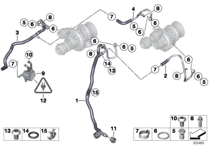 Coolant Radiatior Hose Pipe 11537578687 Compatible With BMW 6 Convertible (F12) 6 Coupe (F13) Tag No.915