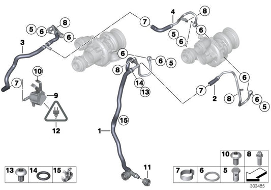 Coolant Radiatior Hose Pipe 11537578687 Compatible With BMW 6 Convertible (F12) 6 Coupe (F13) Tag No.915