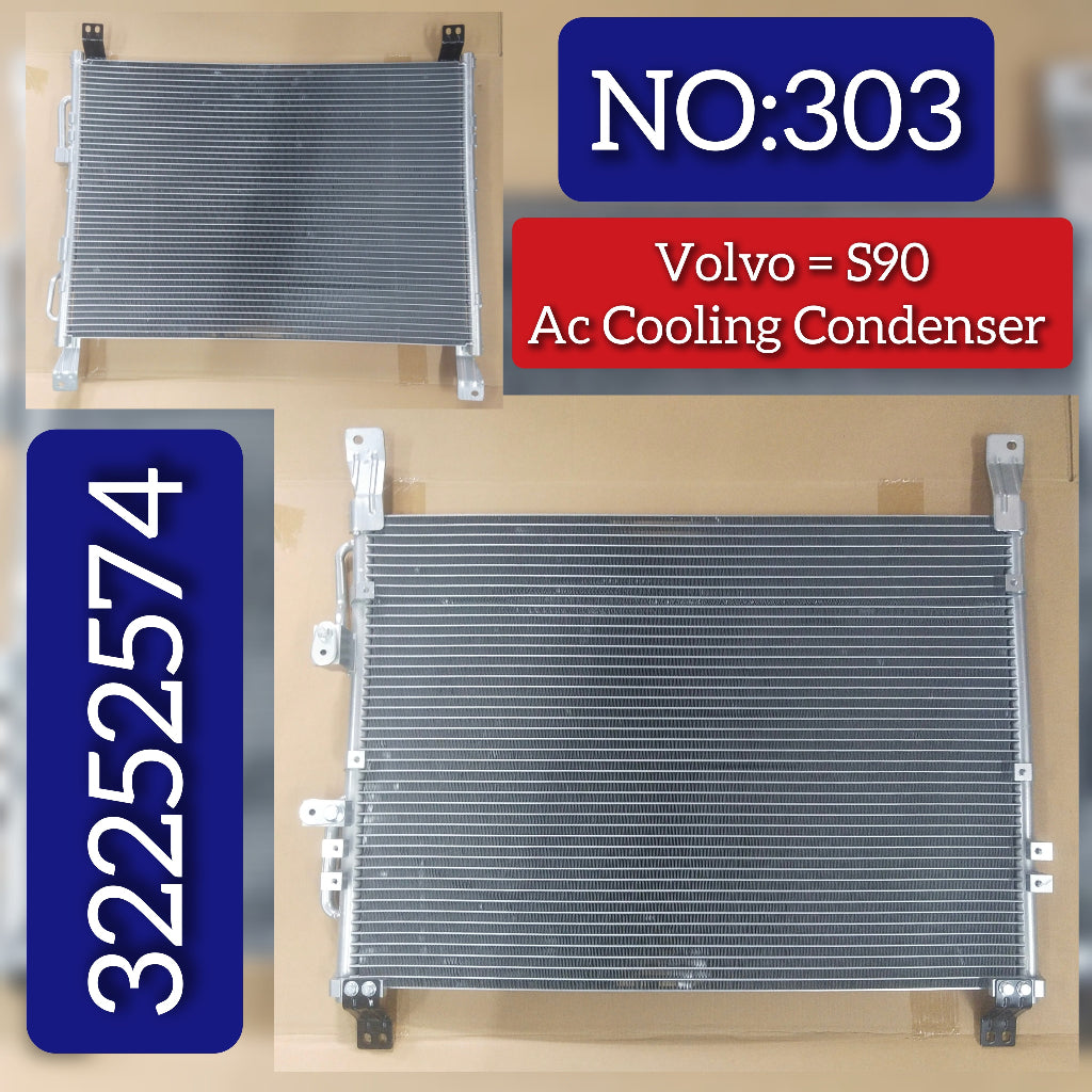 AC Condenser 32252574 31657301 32138990 32339858 31686539 Compatible With VOLVO S90 II (234) & V90 II Estate (235) & XC60 II (246) Tag No.303