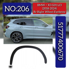 Rear Right Wheel Eyebrow 51777400670 Compatible With BMW X3 G01 LCI (2018-2024) Tag No.206