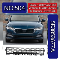 Front Bumper Lower Grill Without Middle Chrome 5E3853677A Compatible With Skoda Octavia (2021-2023) Tag No.504