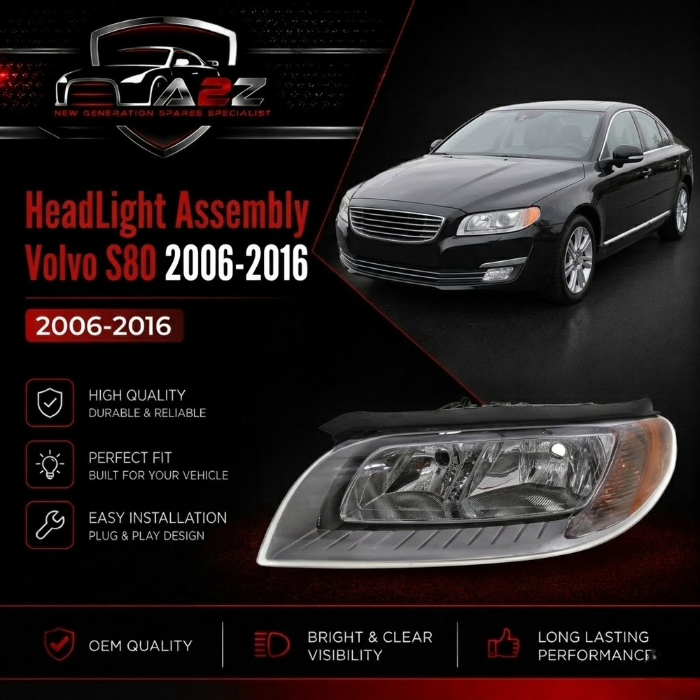 Headlight Left 31214351 & Right 31214352 Compatible With Volvo S80 2006-2016