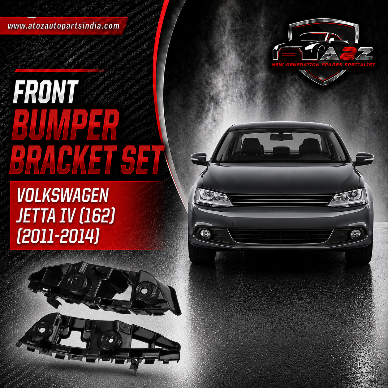 Front Bumper Bracket Left 5C6807183A Right 5C6807184A Compatible With Volkswagen  JETTA IV (162) Tag No.282
