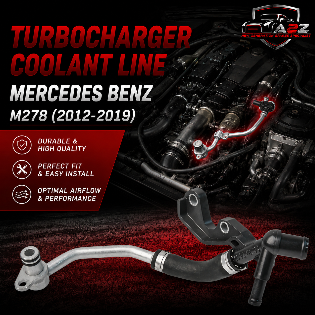Turbocharger Coolant Line 2782001000 Compatible With Mercedes Benz M278