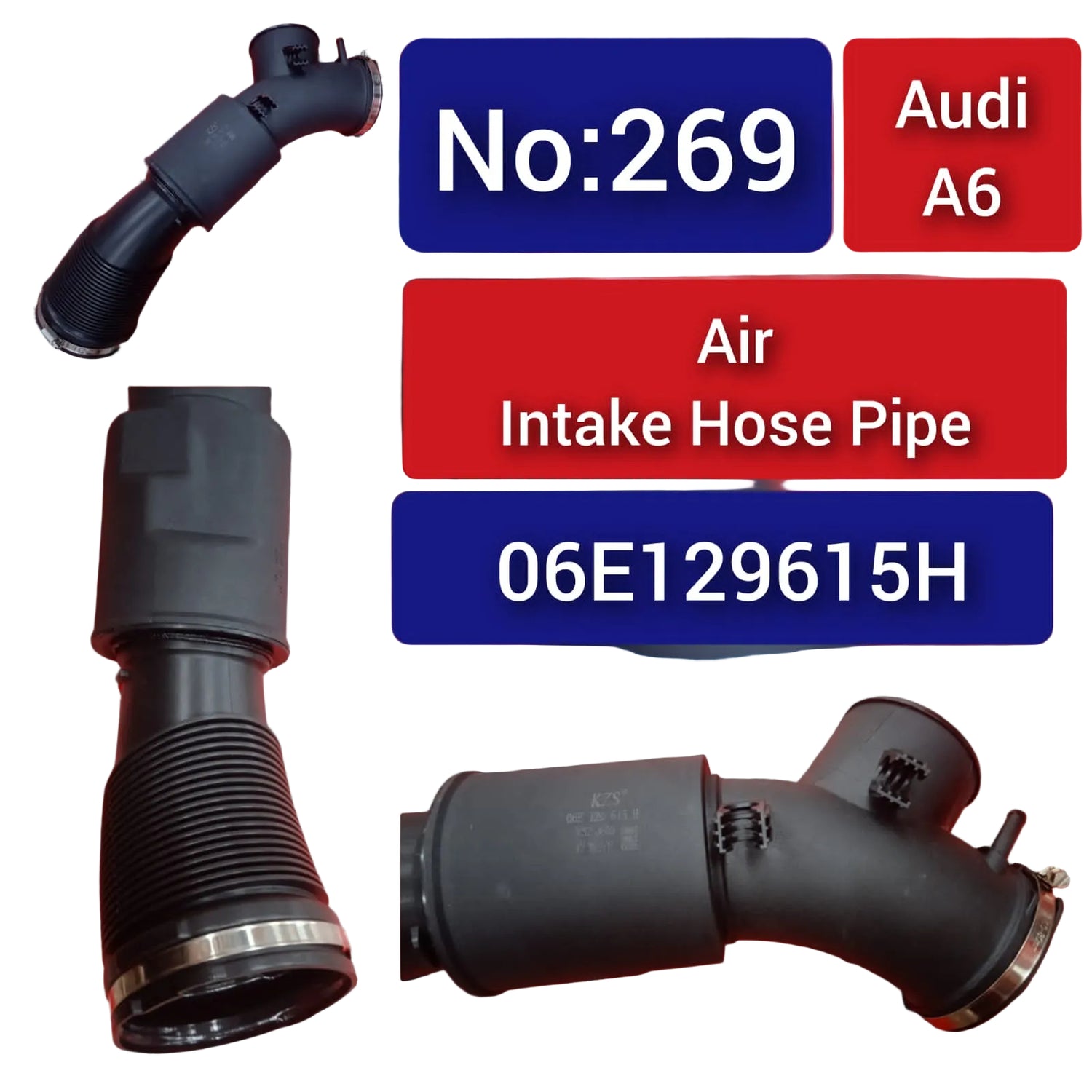 Air Intake Hose Pipe 06E129615H 06E129615M Compatible with AUDI A6 C7 (4G2, 4GC) | A6 / S6 Tag-H-269