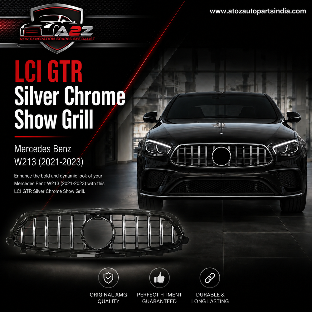 LCI GTR Silver Chrome Show Grill Compatible With Mercedes Benz E-Class  W213  (2021-2023) Tag 80