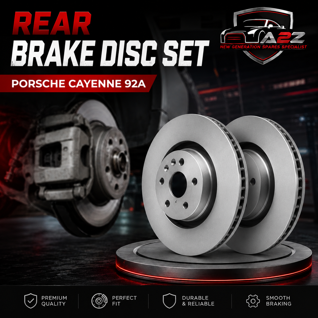 Rear Brake Disc Set 95835240150 7L8615601D Compatible With PORSCHE CAYENNE 92A