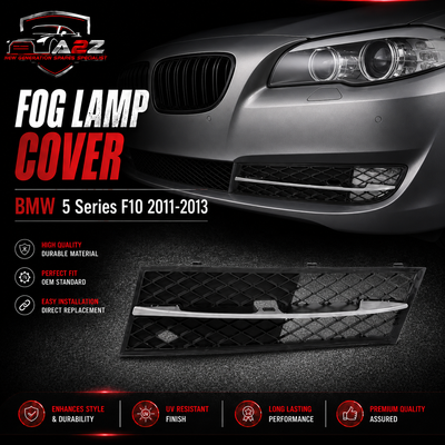 Fog Lamp Cover With Chrome Compatible With BMW 5 Series F10 2011-2013  Fog Lamp Cover With Chrome Left 51117200697 & Right 51117200698 Tag-FC-402