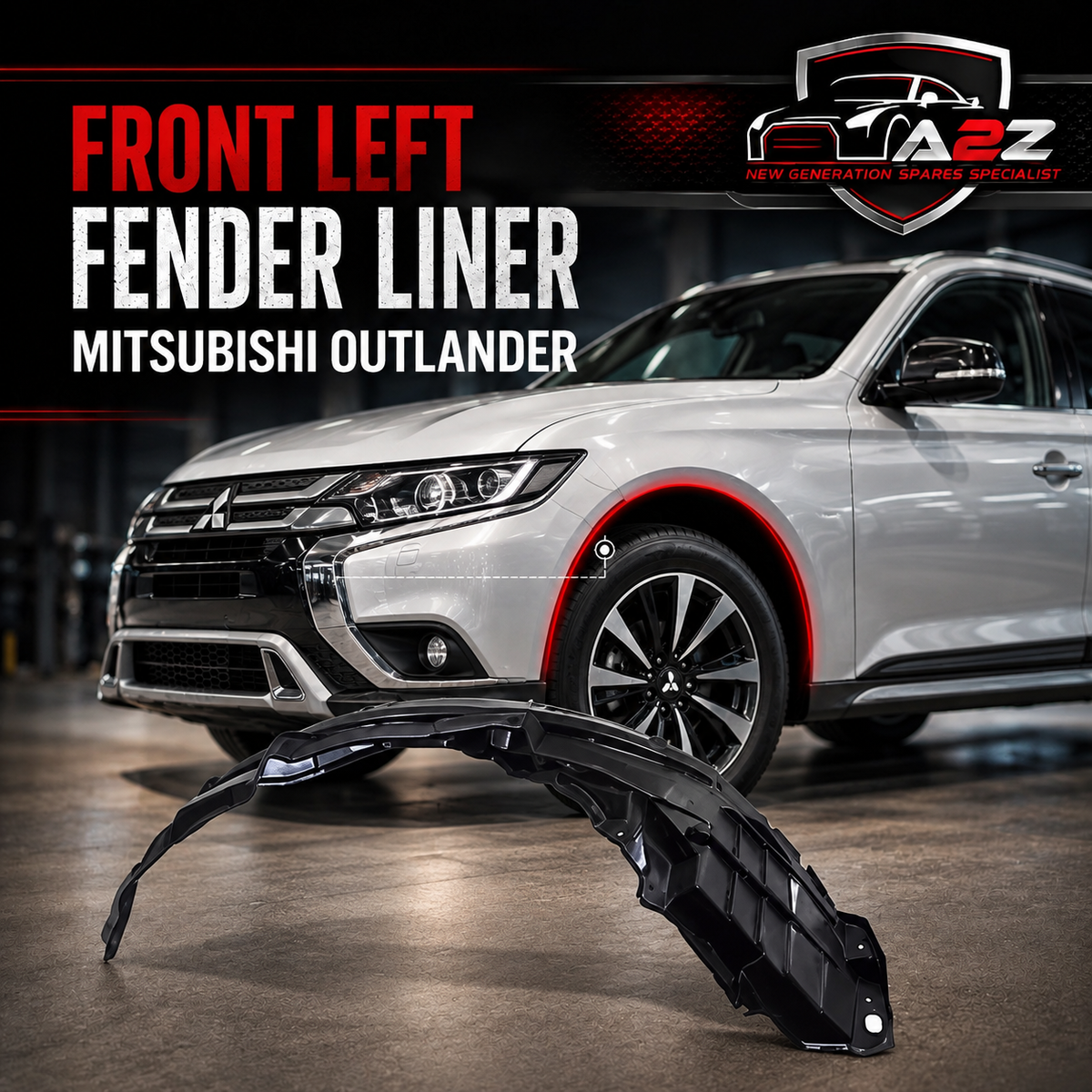 Front  Left fender Liner 5370A391 5370A953 Compatible With Mitsubishi Outlander