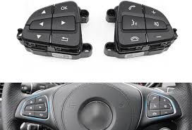 Mercedes-Benz 166/218 Complete Steering Wheel Switch Set (Black-Square) for W166, W156, W246, GLE, and B-Class - Left Hand 0999050600 and Right Hand 0999050700 Options Available Tag-SW-90