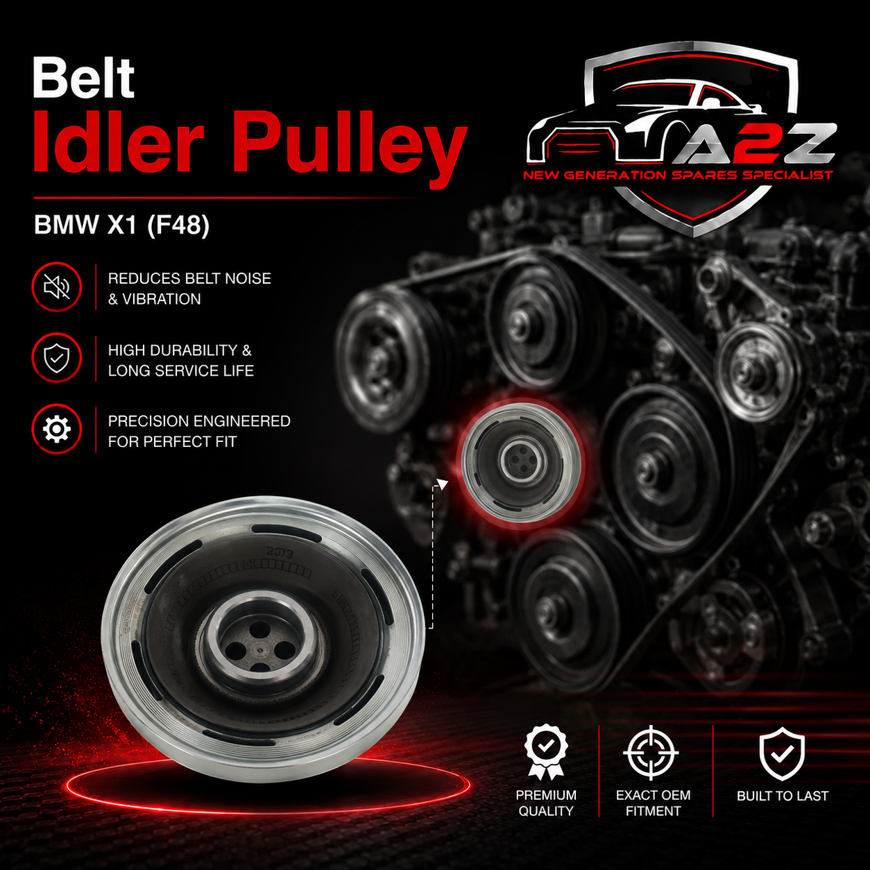 Belt Pulley VD1156 11238602800 Compatible With BMW X1 (F48) (CONTINENTAL) Tag No:9