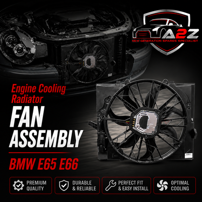 Engine Cooling Radiator Fan Assembly 17427524881 Compatible With BMW E65 E66