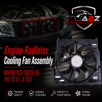 Engine Radiator Cooling Fan Assembly 17427634467 Compatible With  BMW X5 (E70) & X6 (E71, E72)